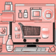 A computer screen displaying an array of various products